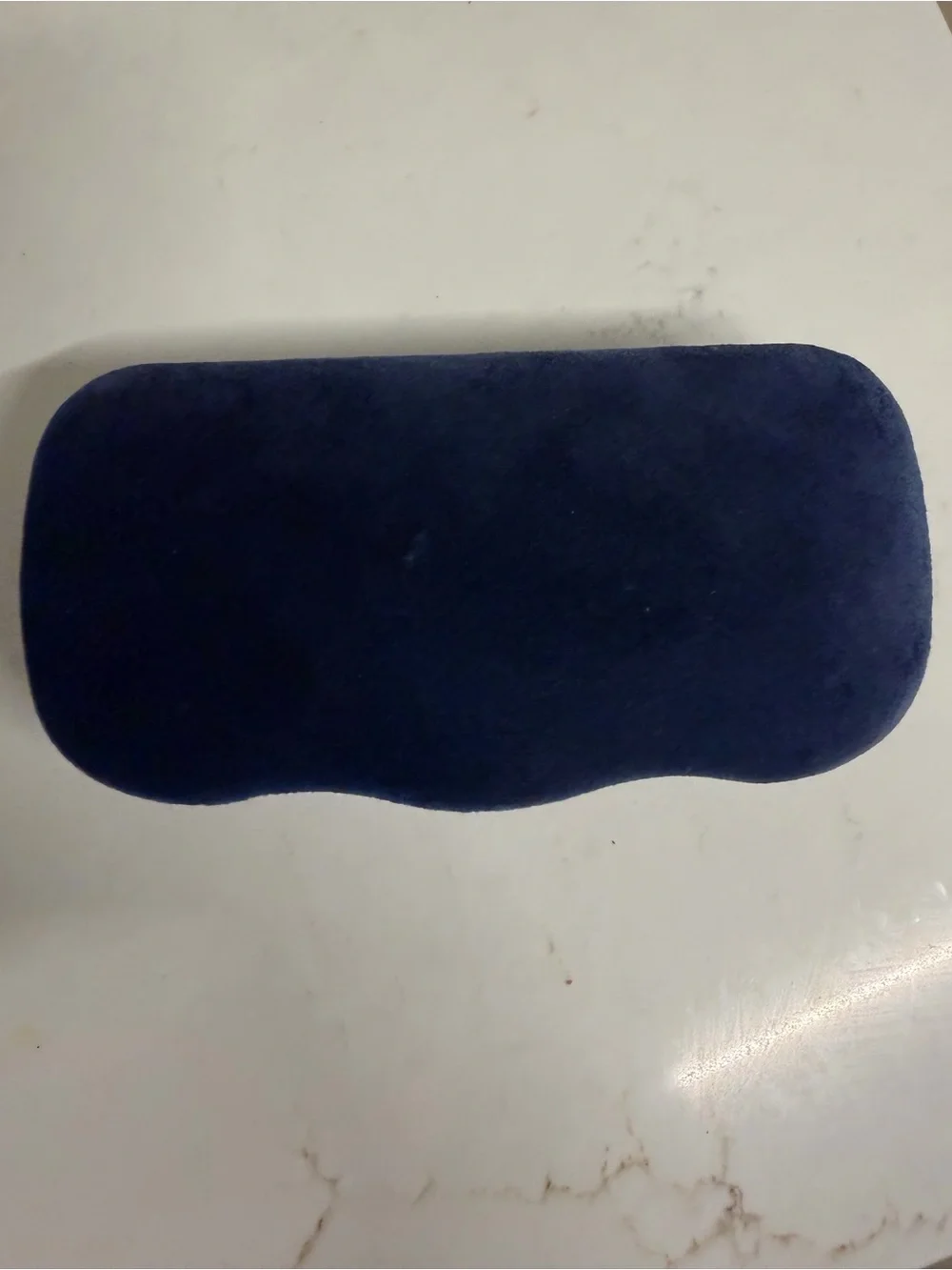 Gucci Blue Velvet Eyewear Case with Burgundy Interior